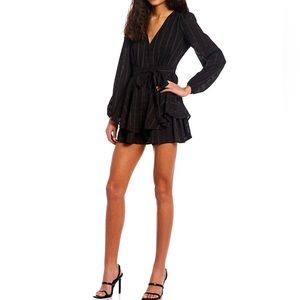 Long-Sleeve Plaid Romper